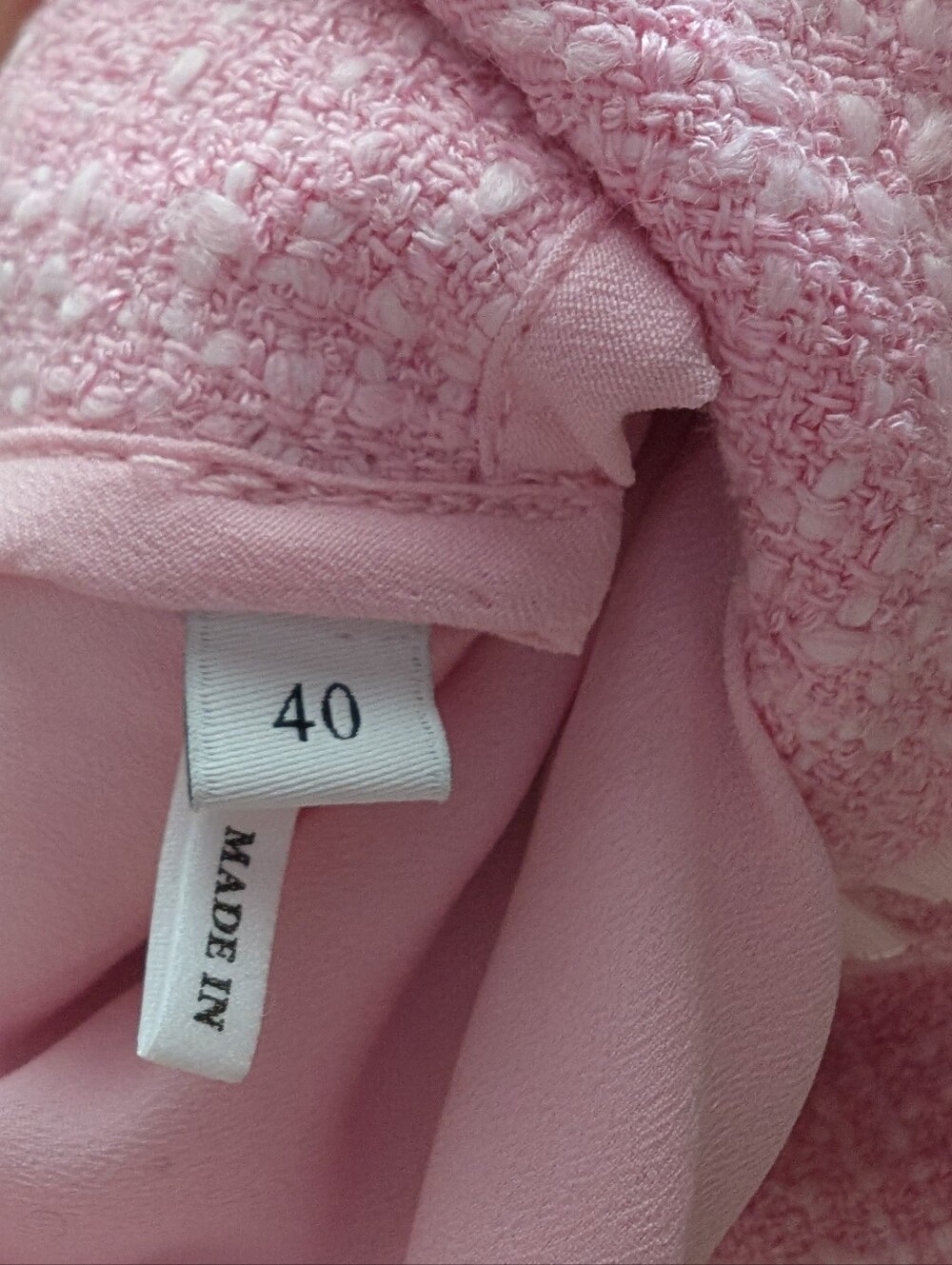 Sandro Rosee Trompe L'oeil Tweed Mini Dress Pink size 40 US 8 - Picture 10 of 13